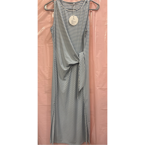 ANRABESS Dresses & Skirts - Women's ANRABESS Blue White Striped Sleeveless Maxi Dress M